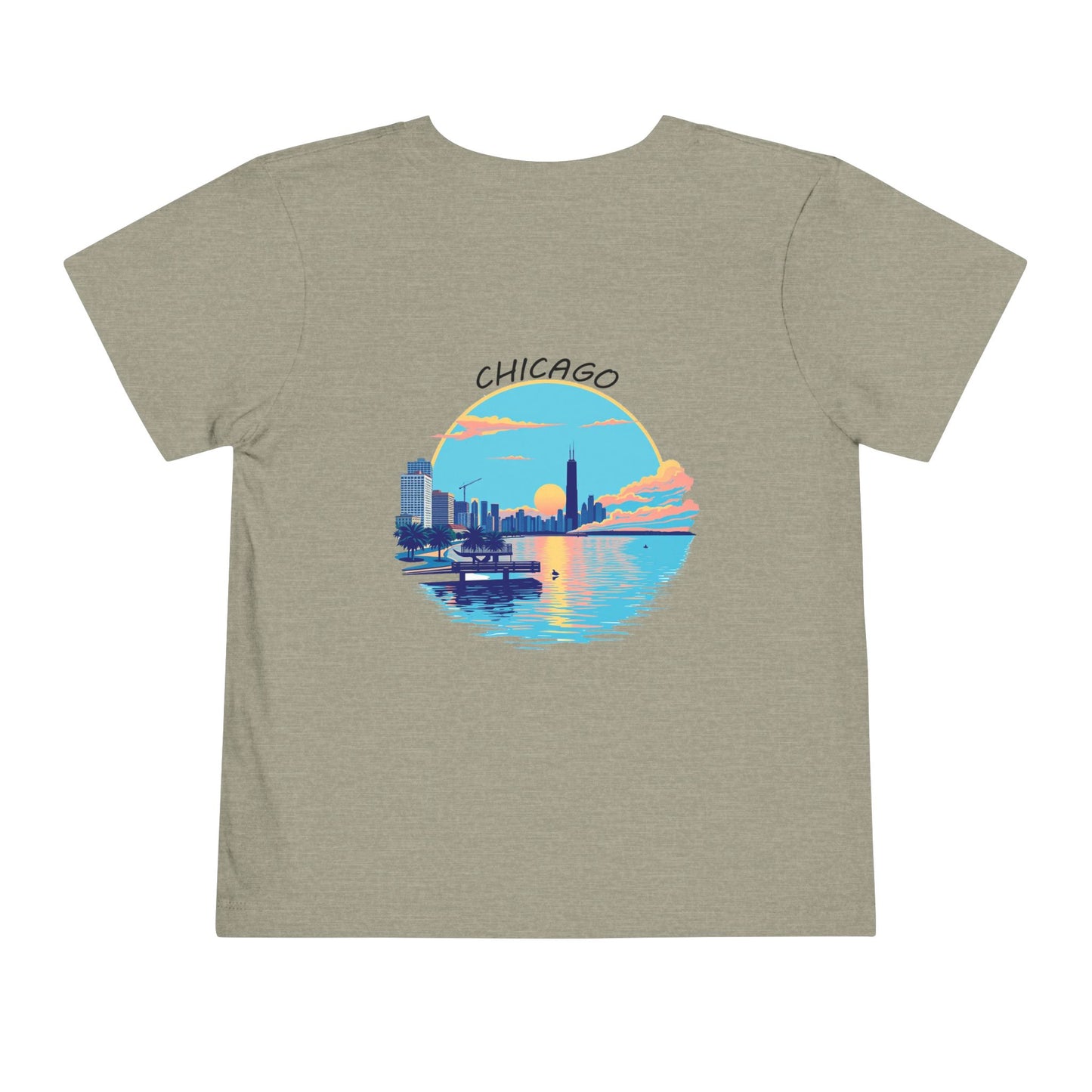 Retro Chicago Sunset Unisex Toddler Short Sleeve Tee