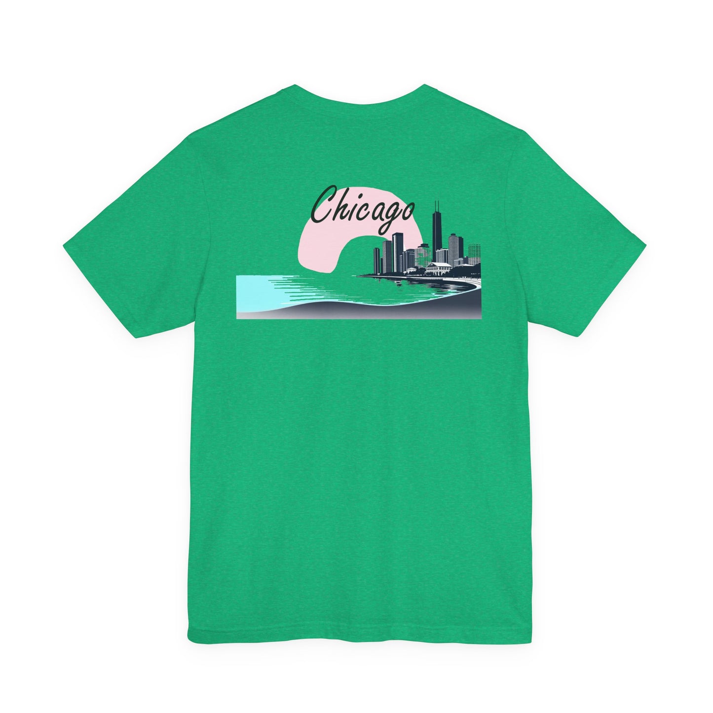 Elegant Chicago Skyline Unisex Jersey Short Sleeve Tee