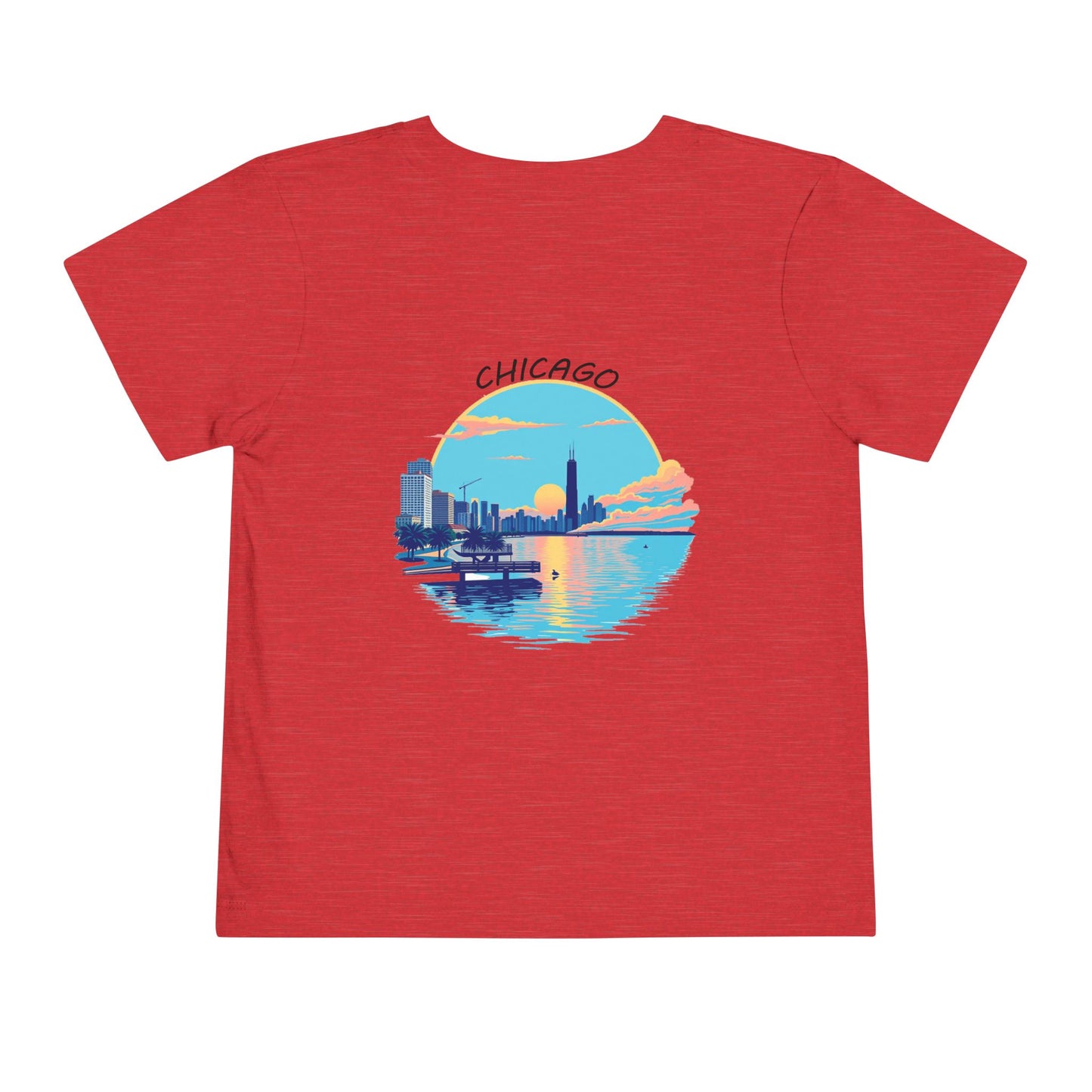 Retro Chicago Sunset Unisex Toddler Short Sleeve Tee