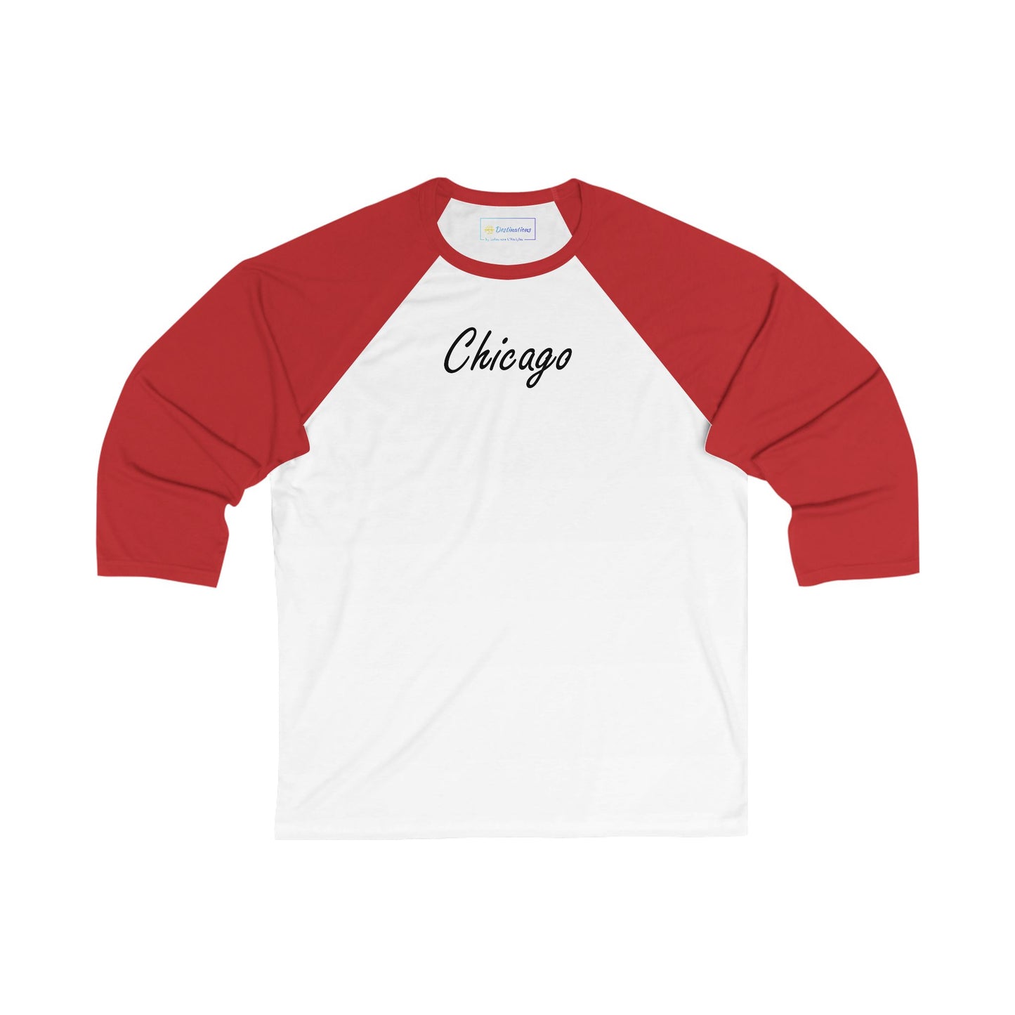 Elegant Chicago Skyline Men's 3/4 Sleeve Baseball Tee