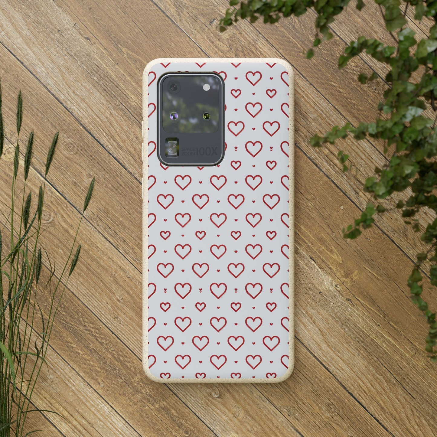 Red Hearts Print MagSafe Biodegradable Phone Case