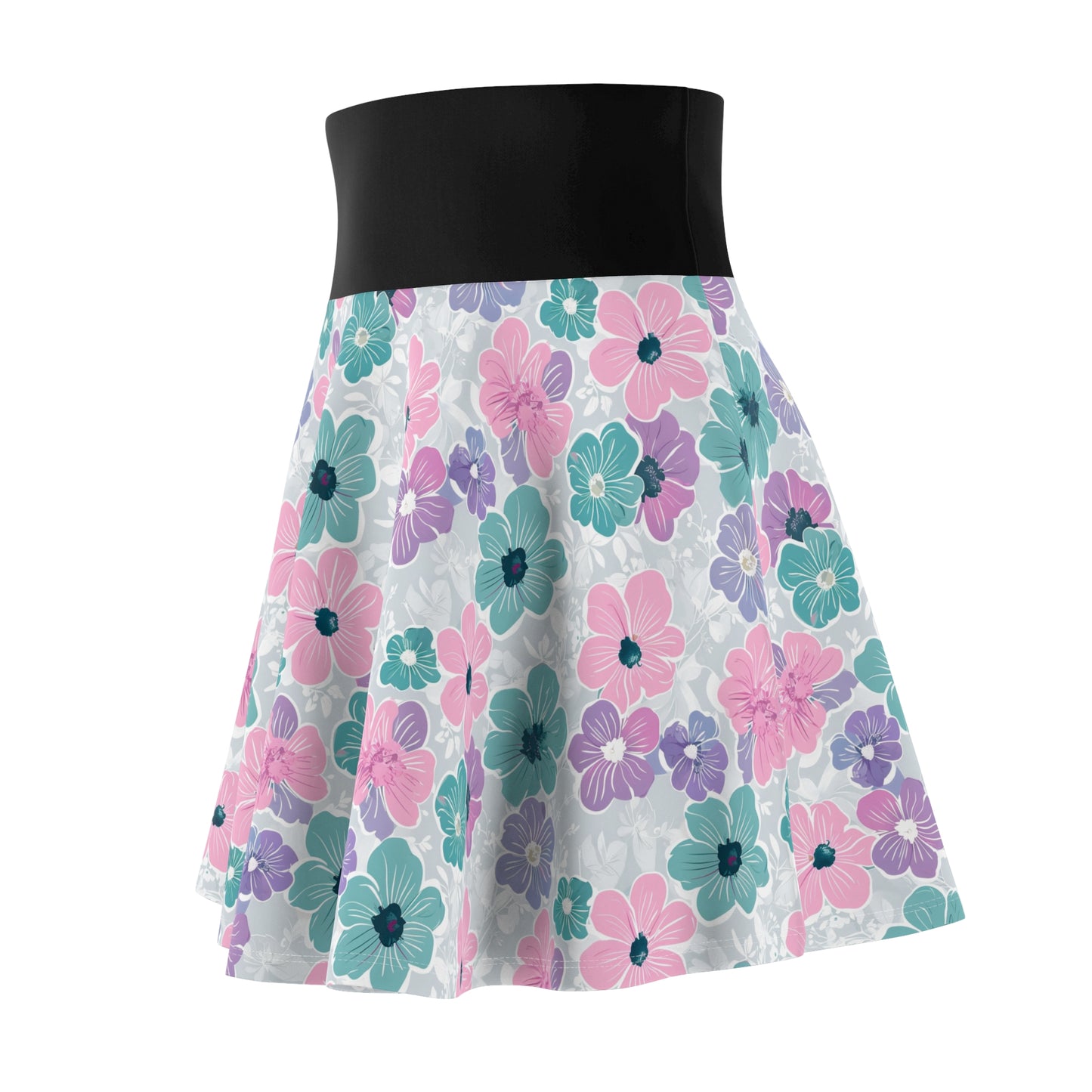 Vibrant Floral Print Women's Skater Skirt