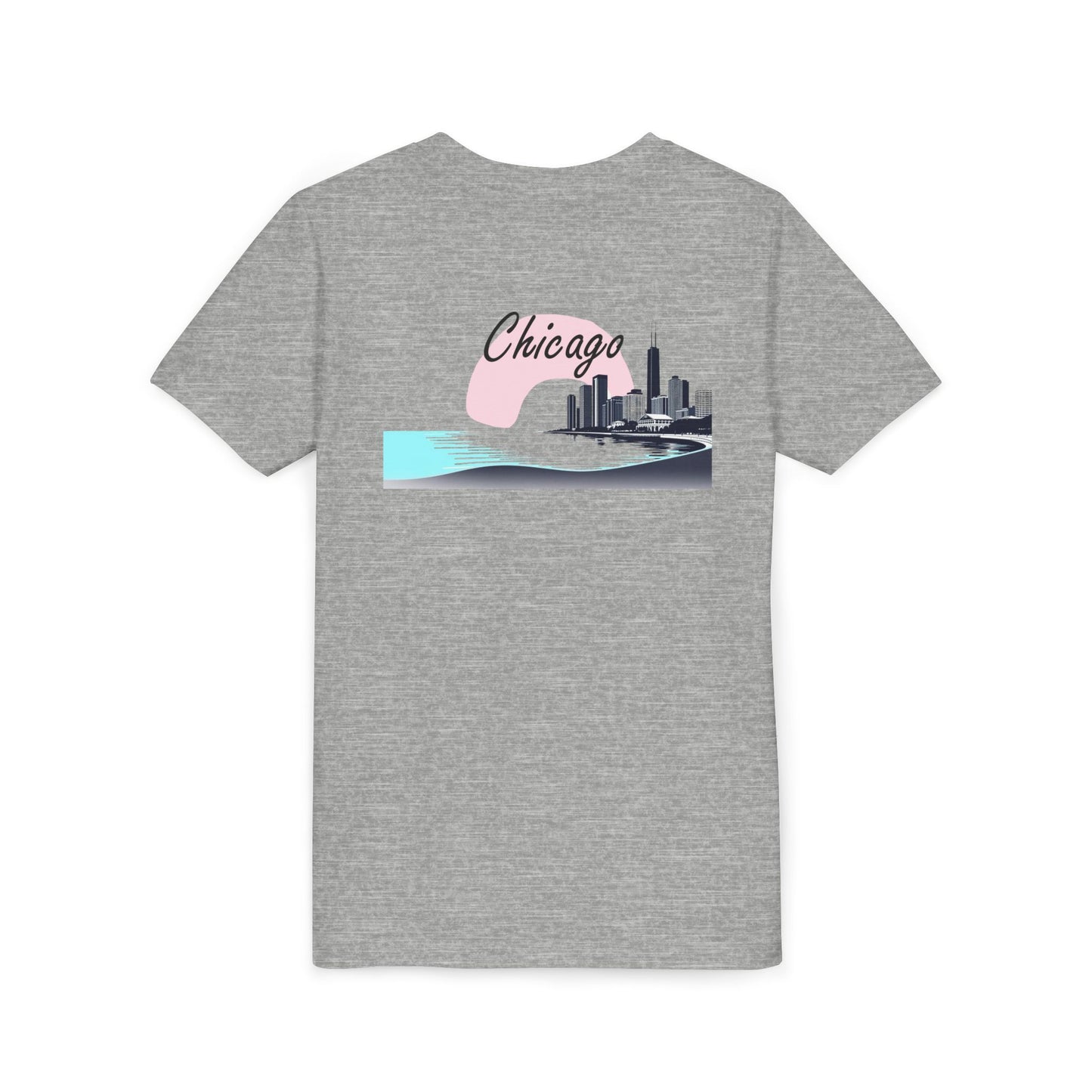 Elegant Chicago Skyline Unisex Youth Short Sleeve Tee