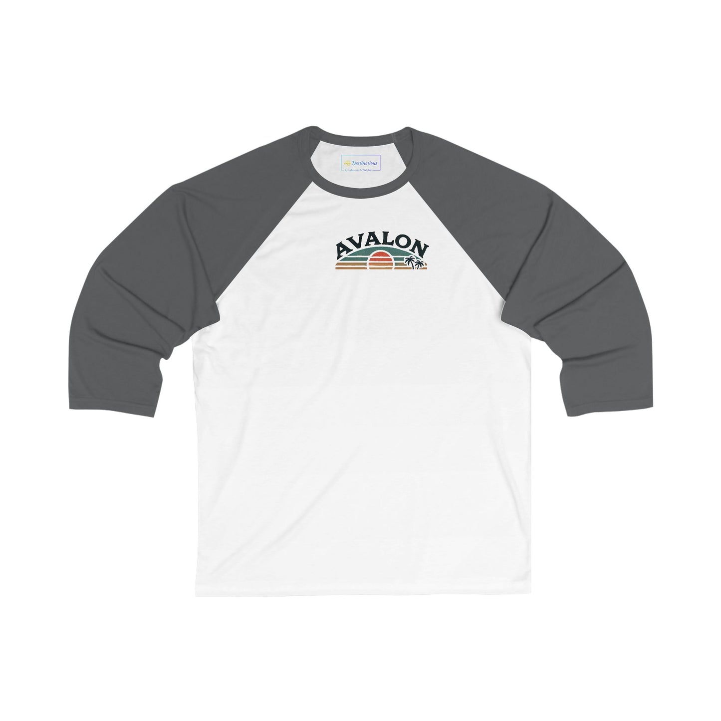 Retro Avalon Sunset Men's 3/4 Sleeve Baseball Tee