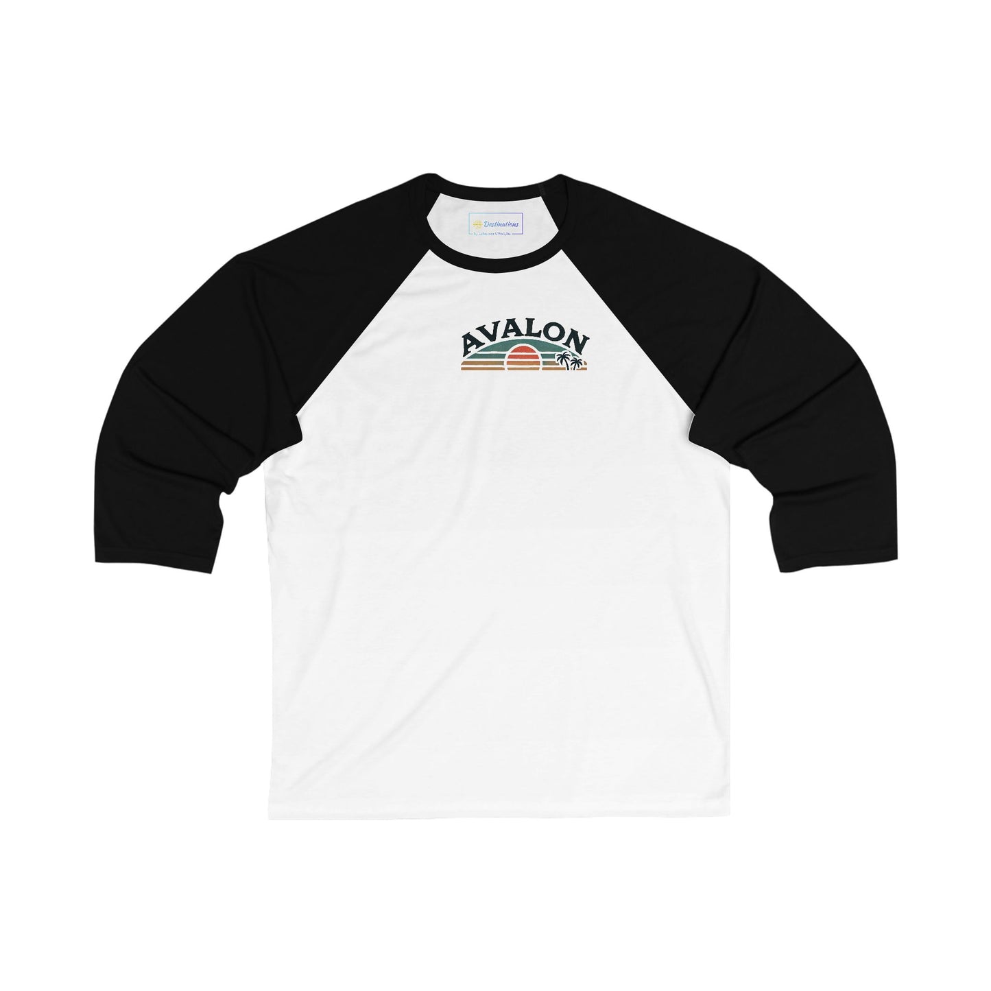 Retro Avalon Sunset Men's 3/4 Sleeve Baseball Tee