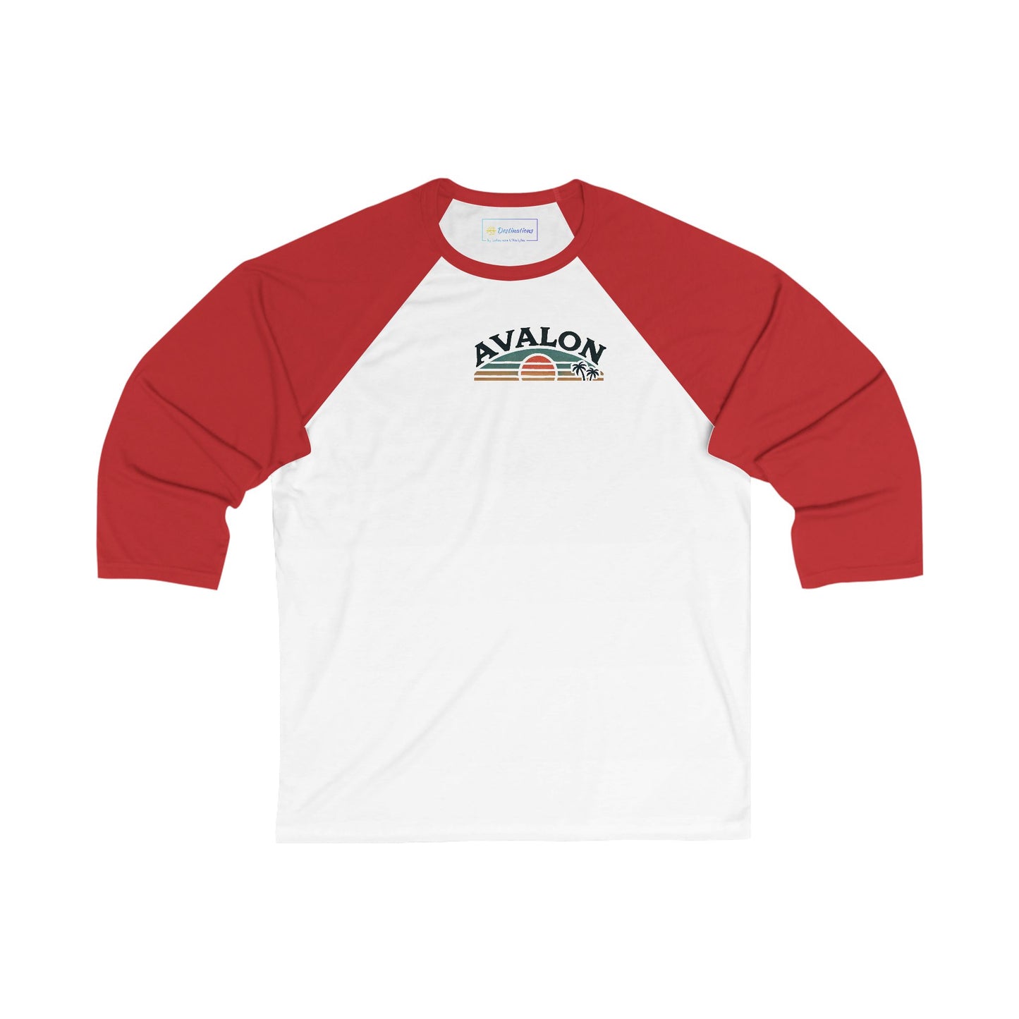 Retro Avalon Sunset Men's 3/4 Sleeve Baseball Tee