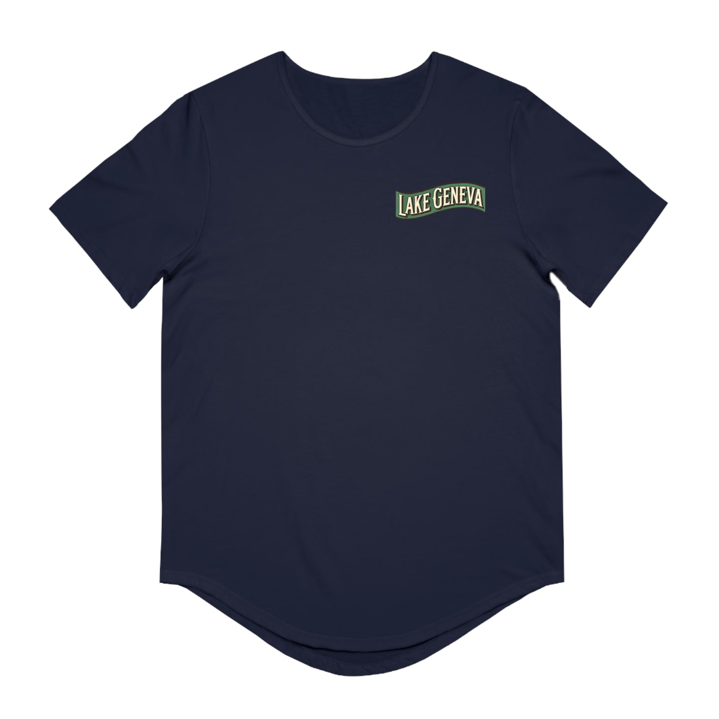 Retro Lake Geneva Men's Jersey Curved Hem Tee