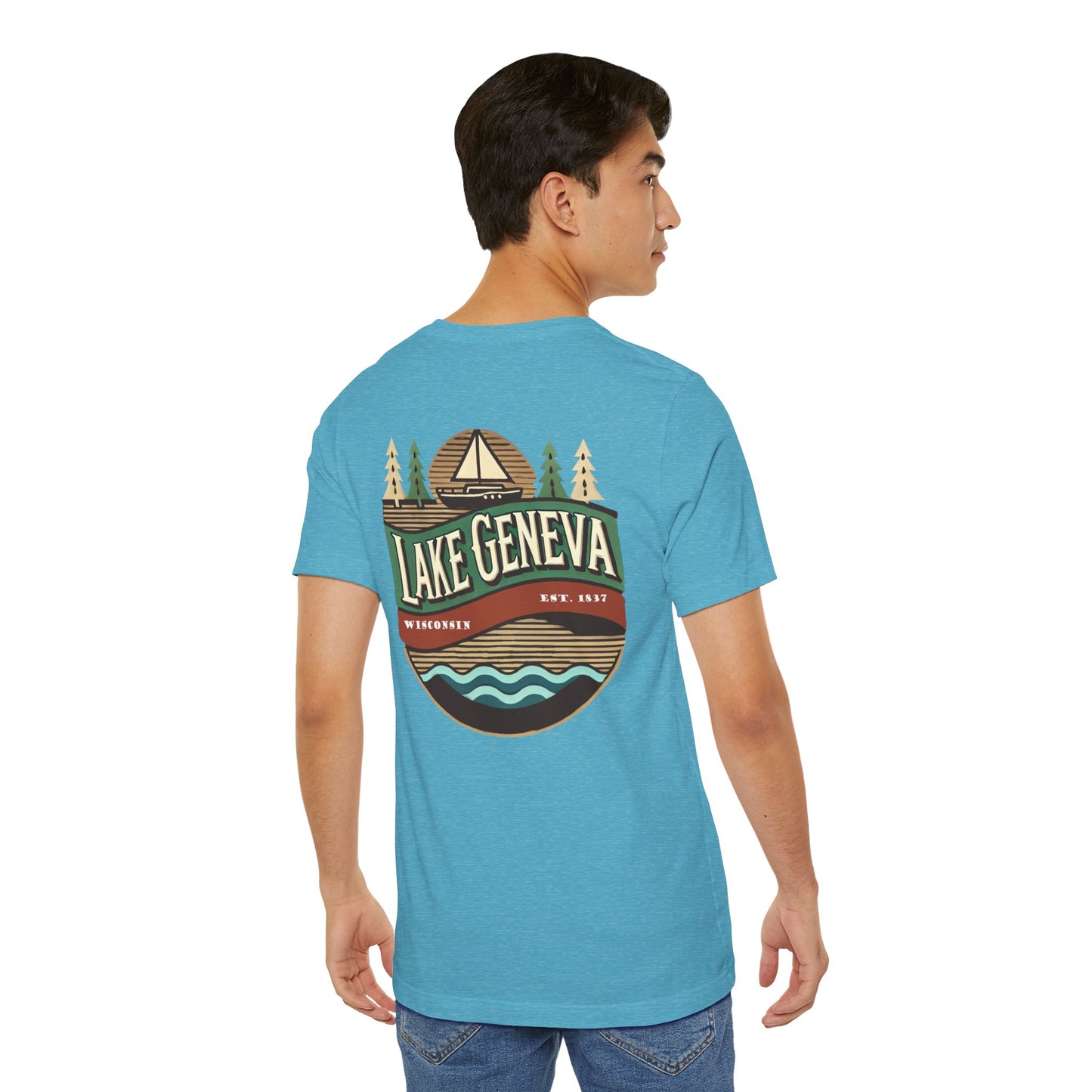 Retro Lake Geneva Unisex Jersey Short Sleeve Tee