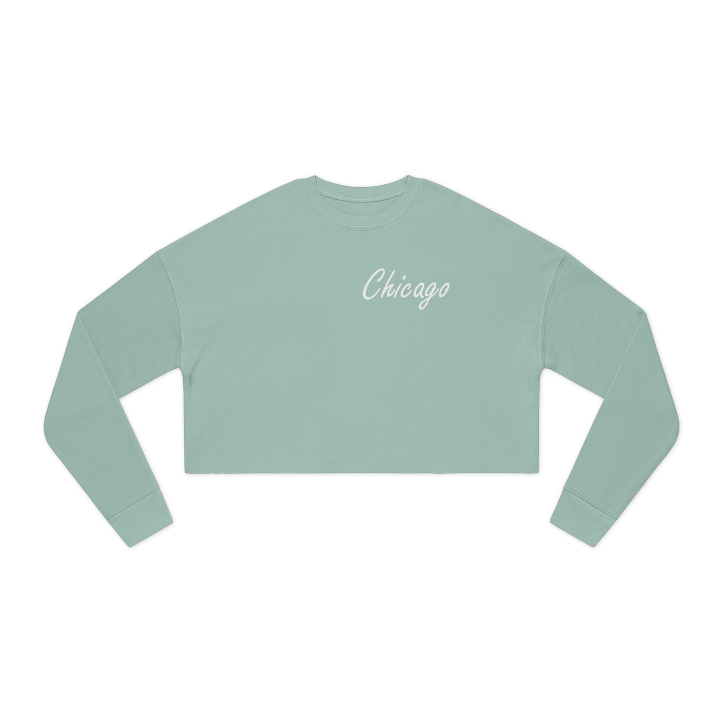 Elegant Chicago Skyline Women's Cropped Sweatshirt