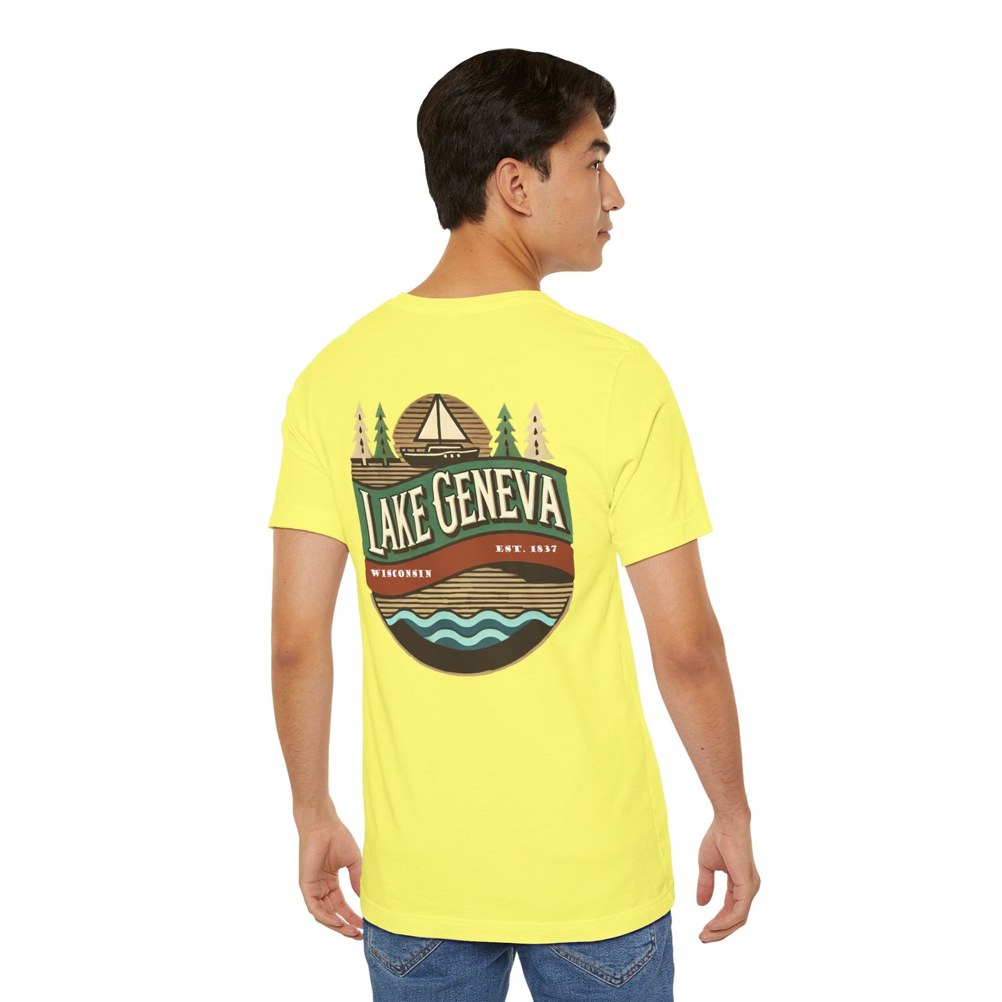 Retro Lake Geneva Unisex Jersey Short Sleeve Tee