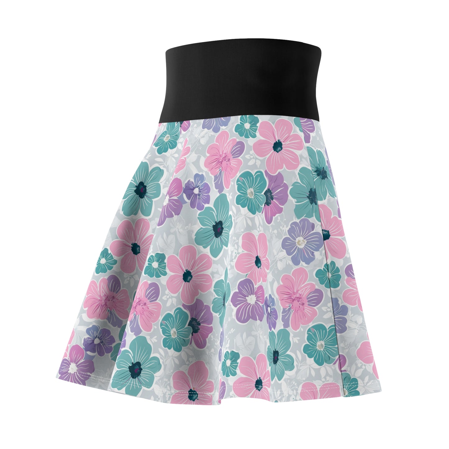 Vibrant Floral Print Women's Skater Skirt