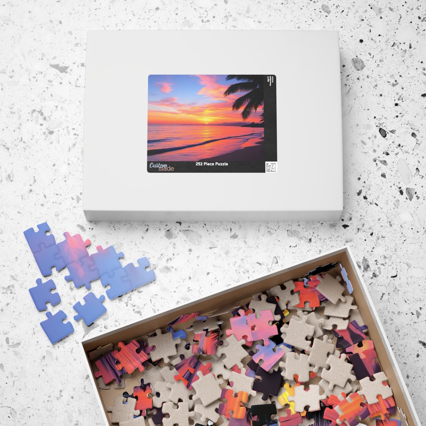 Tropical Beach at Sunset Jigsaw Puzzle
