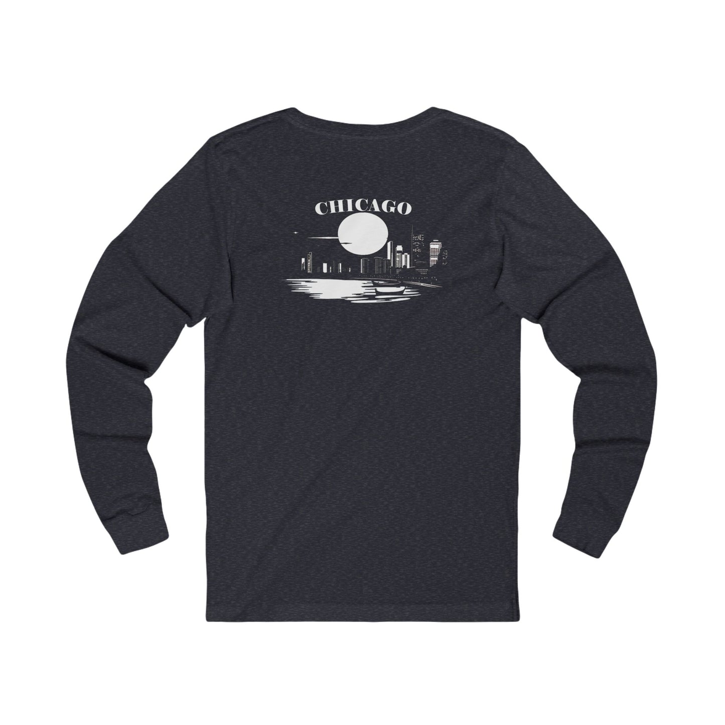 Mystery Noir Chicago Skyline Sunset Unisex Jersey Long Sleeve Tee