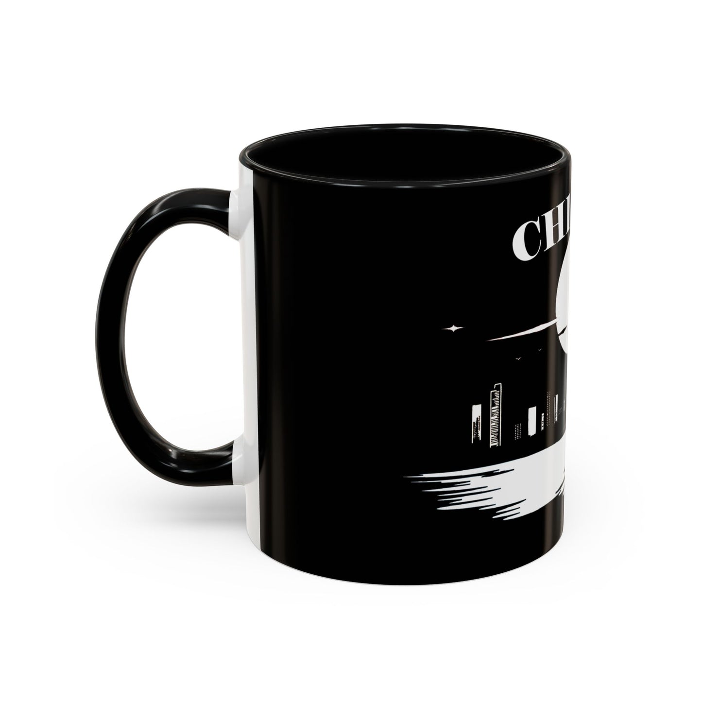 Mystery Noir Chicago Skyline Sunset Accent Coffee Mug