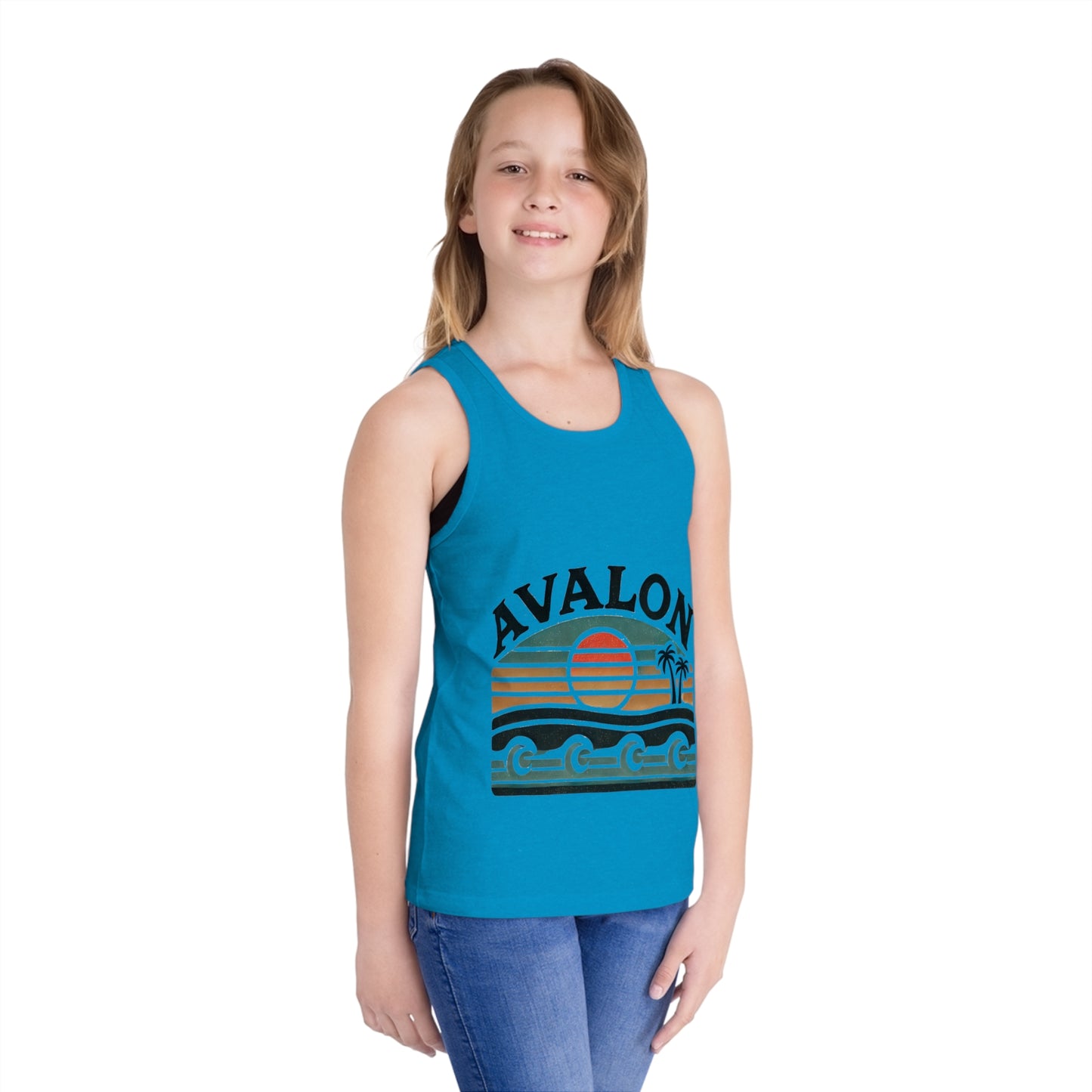 Retro Avalon Sunset Unisex Kids Jersey Tank Top