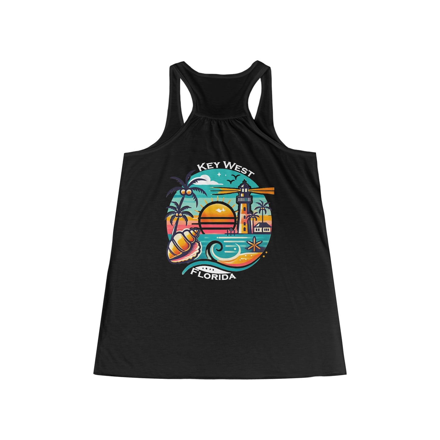 Vibrant Key West Women's Flowy Racerback Tank