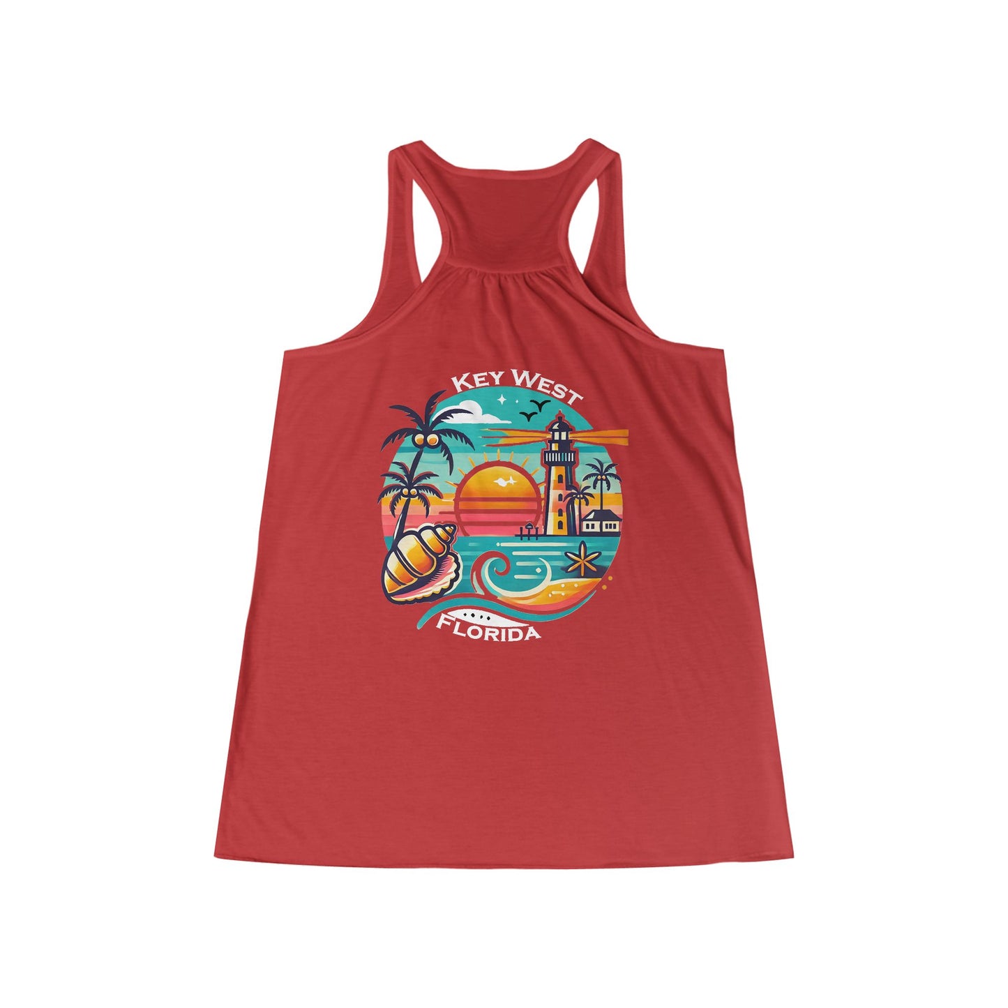 Vibrant Key West Women's Flowy Racerback Tank