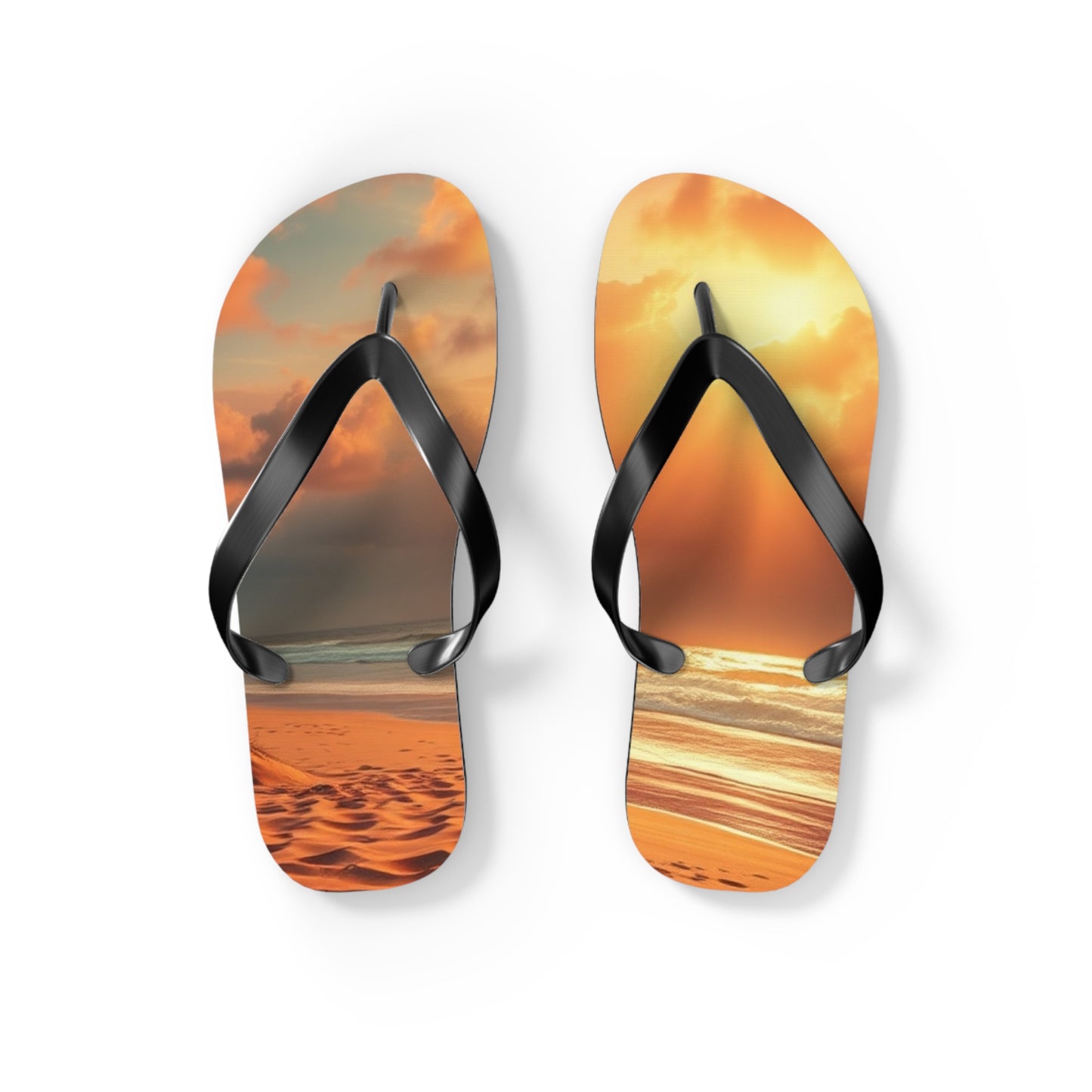 Sandy Beach Sunset Flip Flops