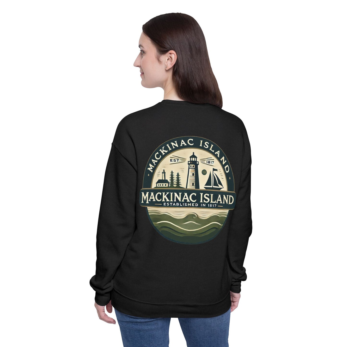 Vintage Mackinac Island Unisex Drop Shoulder Sweatshirt