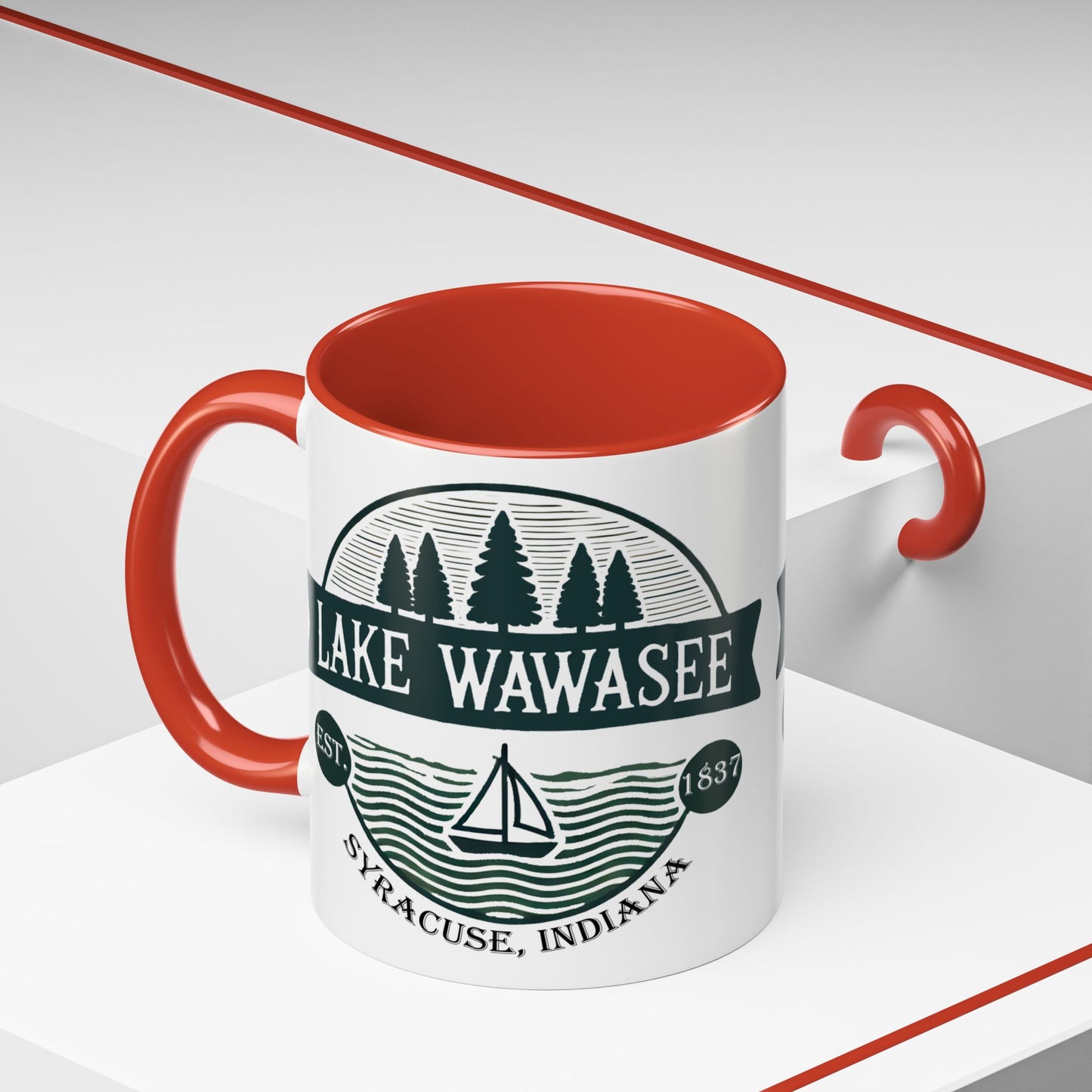 Vintage Lake Wawasee Accent Coffee Mug
