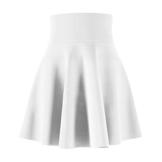 Solid White Print Skater Skirt