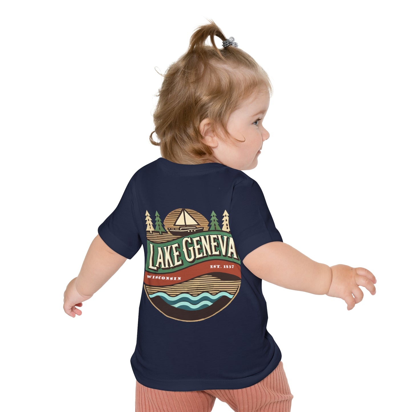 Retro Lake Geneva Unisex Baby Short Sleeve T-Shirt