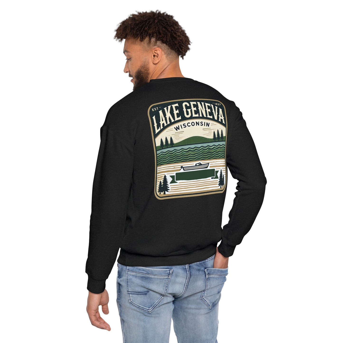 Vintage Lake Geneva Unisex Drop Shoulder Sweatshirt