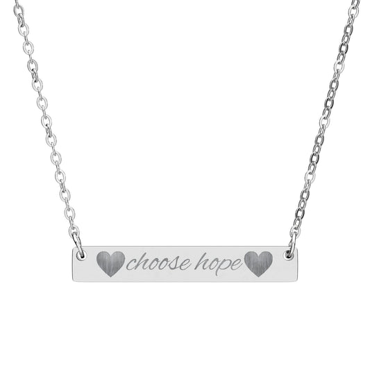 Choose Hope — Engraved Bar Necklace