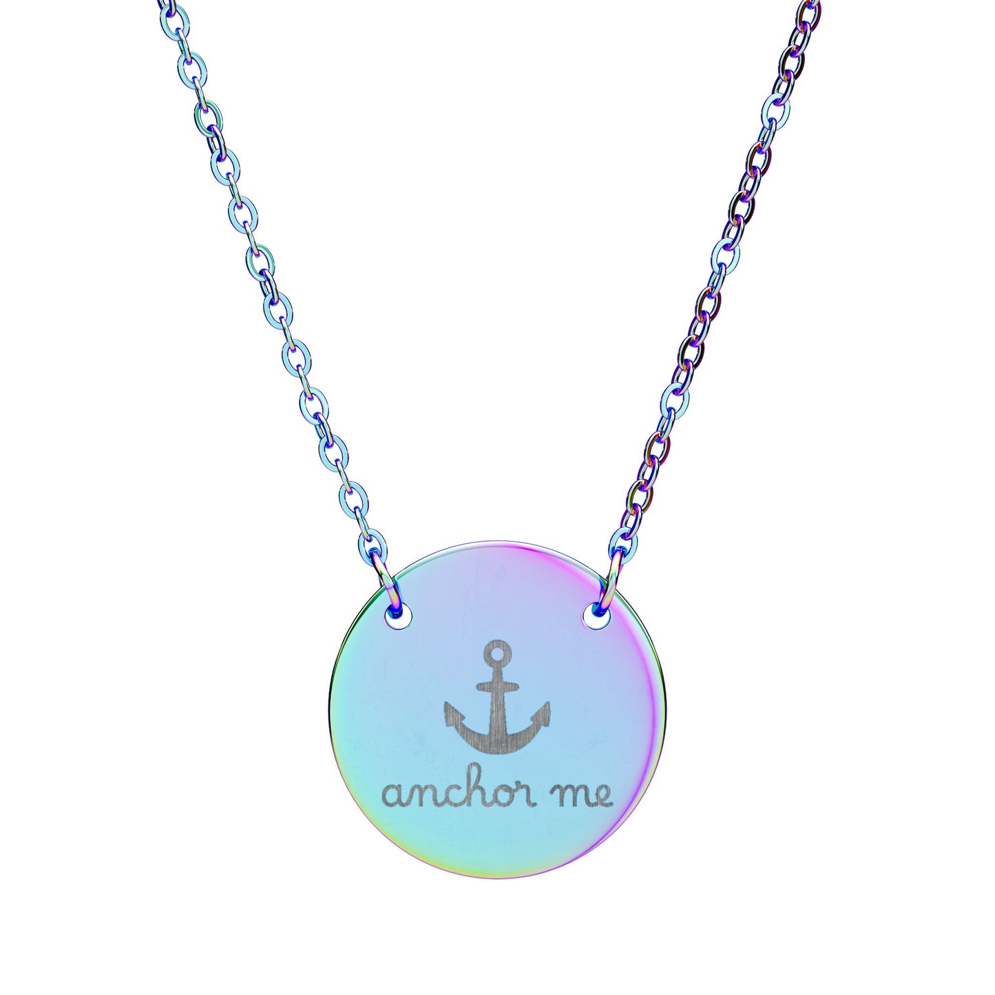 Anchor Me — Engraved Circle Necklace