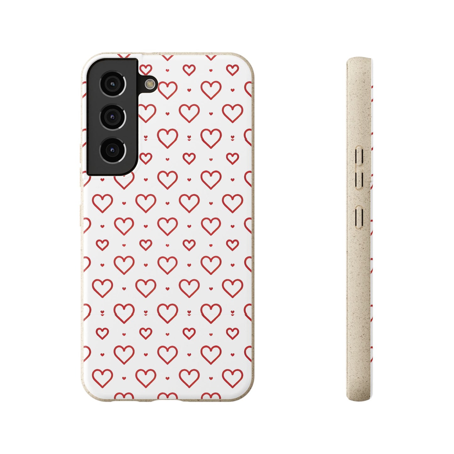Red Hearts Print MagSafe Biodegradable Phone Case