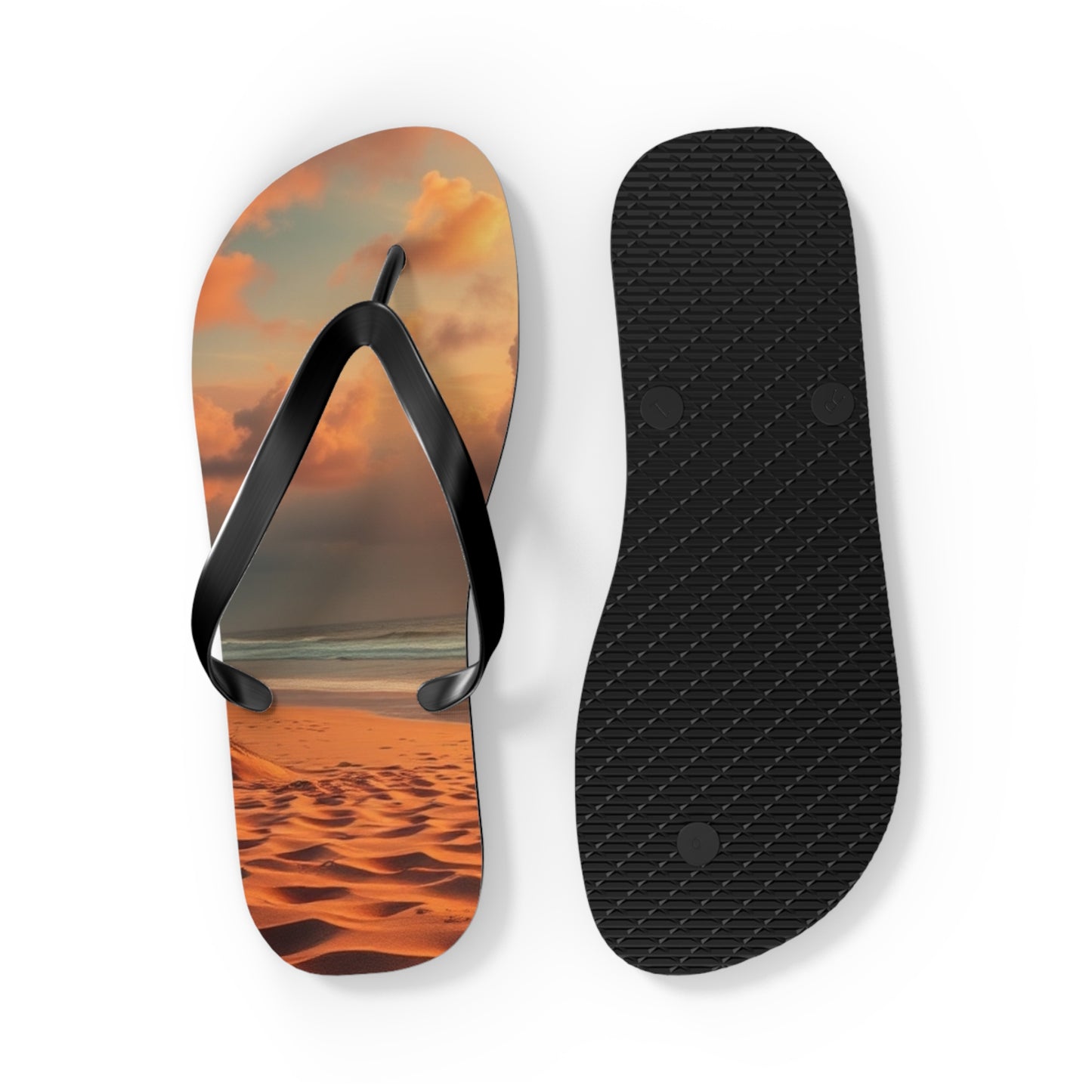Sandy Beach Sunset Flip Flops