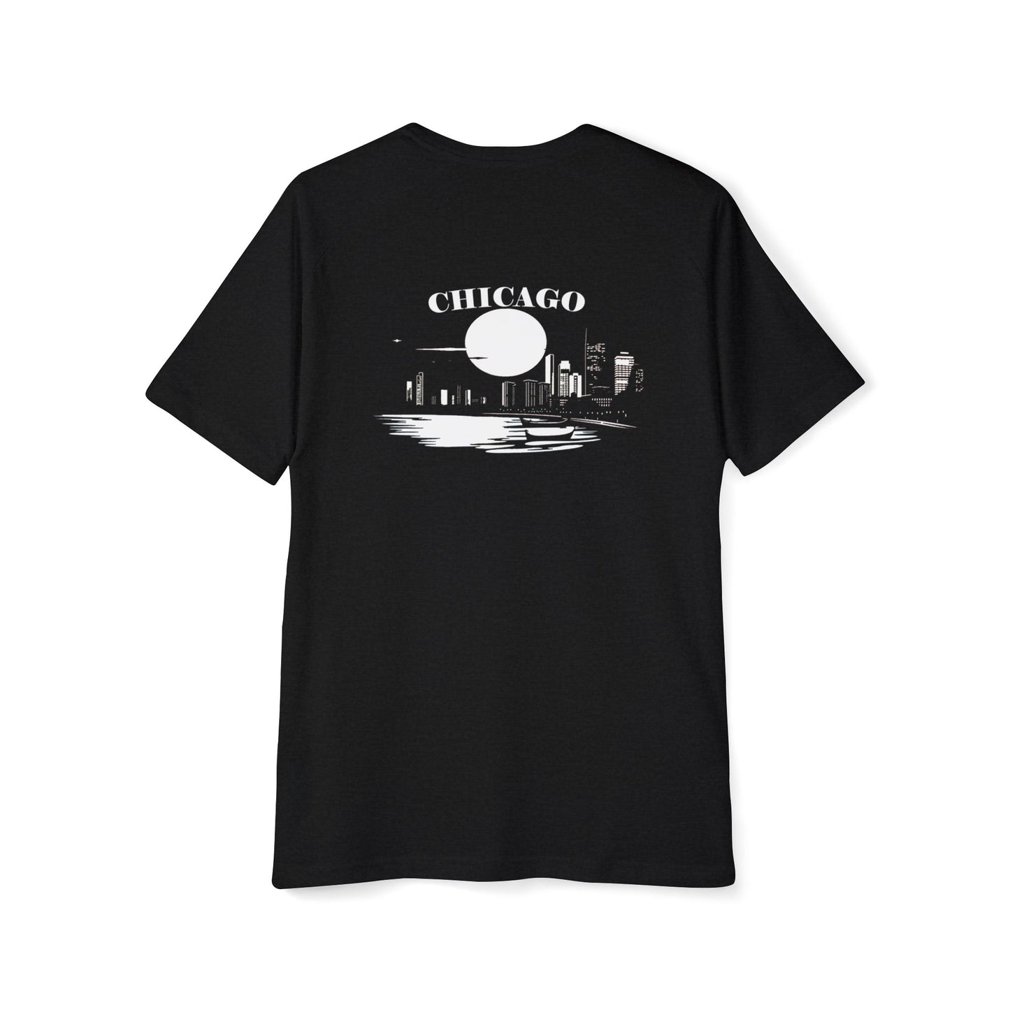 Mystery Noir Chicago Skyline Sunset Men's Raglan T-Shirt