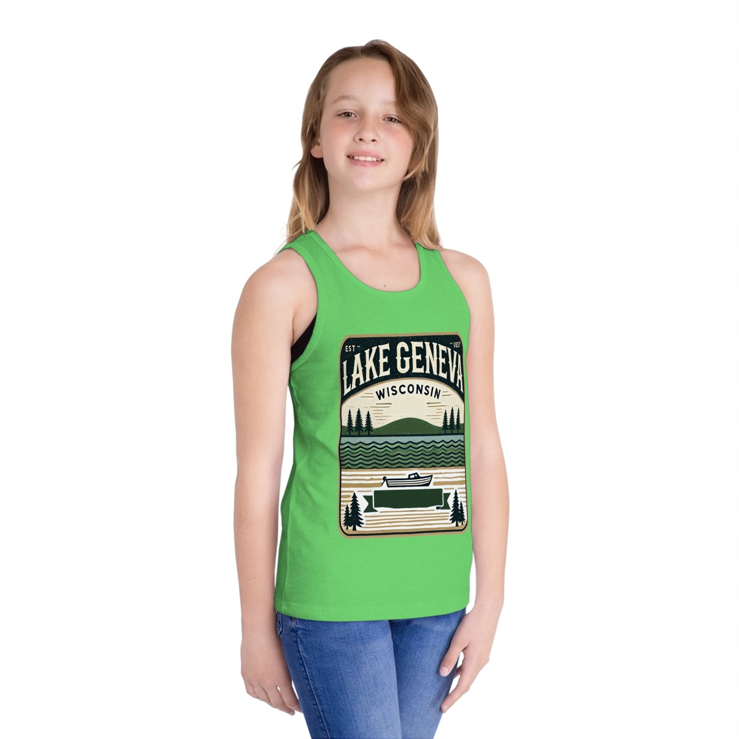 Vintage Lake Geneva Unisex Kids Jersey Tank Top