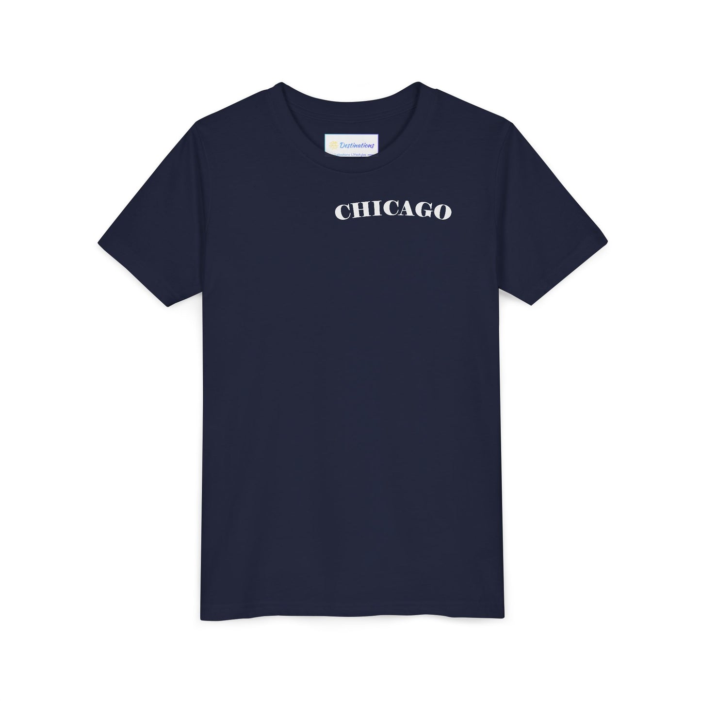 Mystery Noir Chicago Skyline Sunset Unisex Youth Short Sleeve Tee