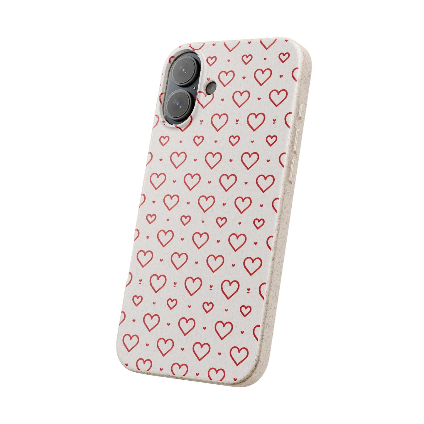 Red Hearts Print MagSafe Biodegradable Phone Case