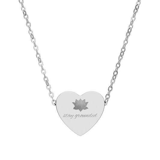 Stay Grounded — Engraved Heart Necklace