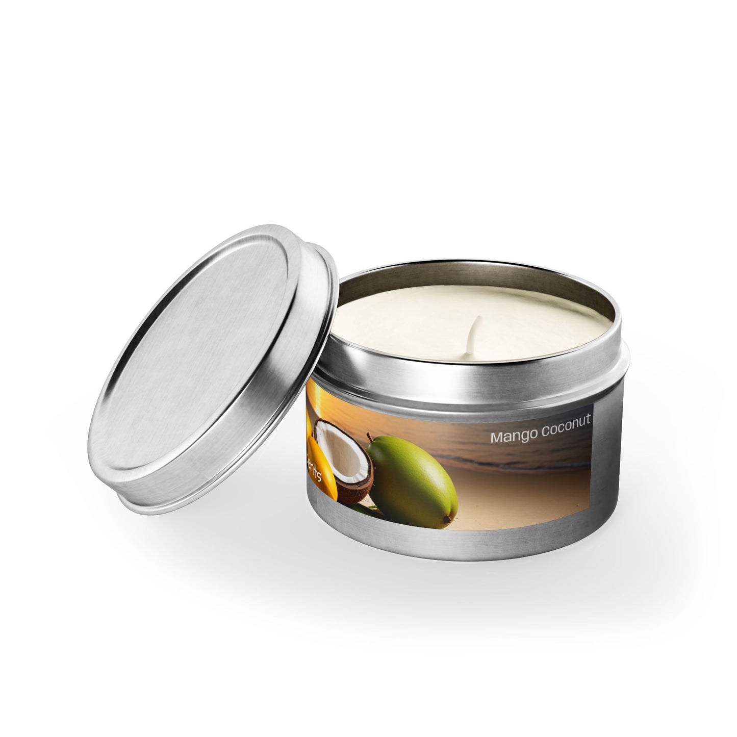 Mango + Coconut Scented Rustic Tin Candle