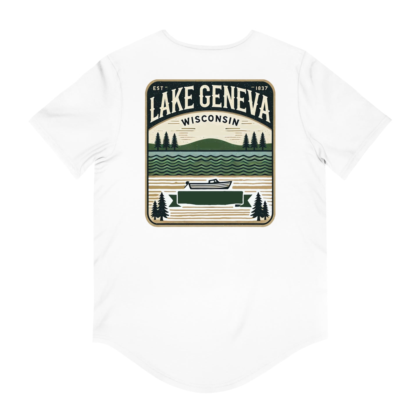Vintage Lake Geneva Men's Jersey Curved Hem Tee