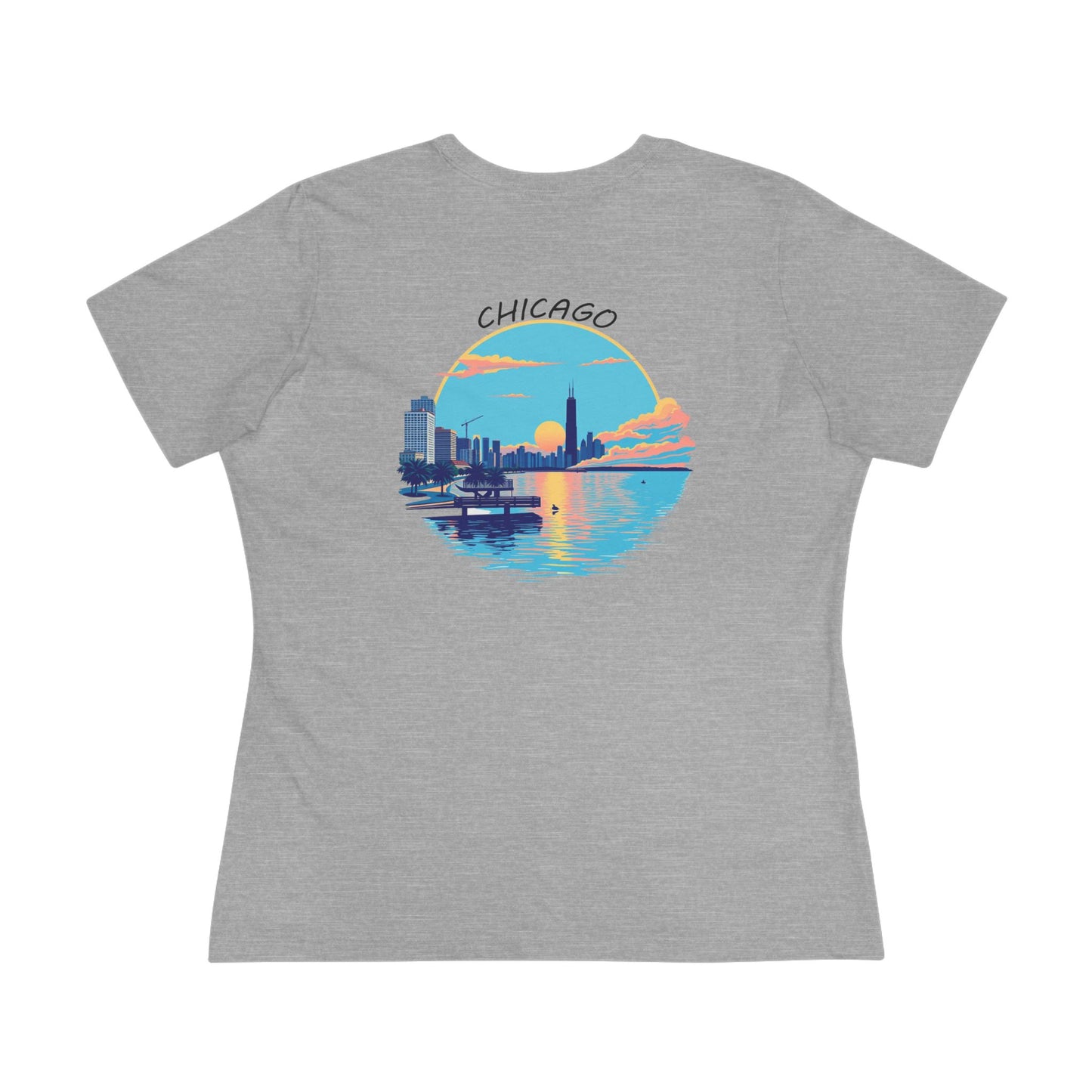 Retro Chicago Sunset Women's Cotton Tee