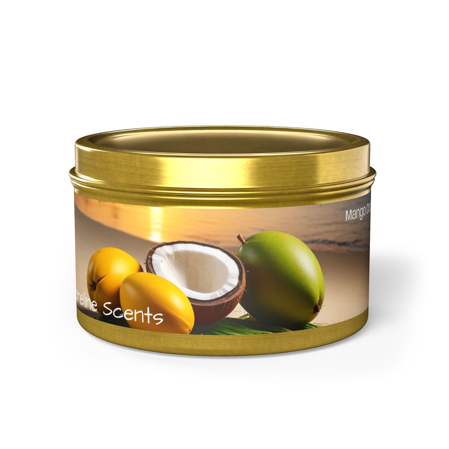 Mango + Coconut Scented Rustic Tin Candle