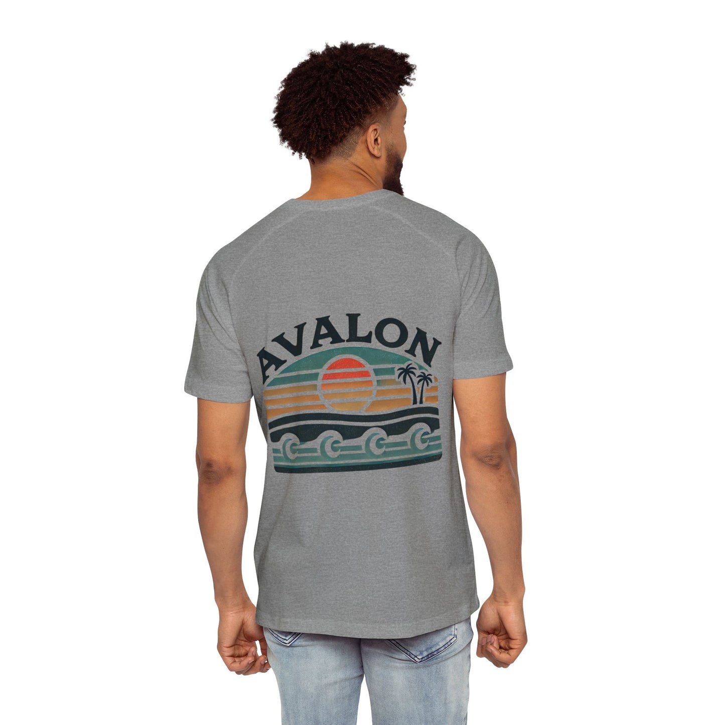 Retro Avalon Sunset Men's Raglan T-Shirt