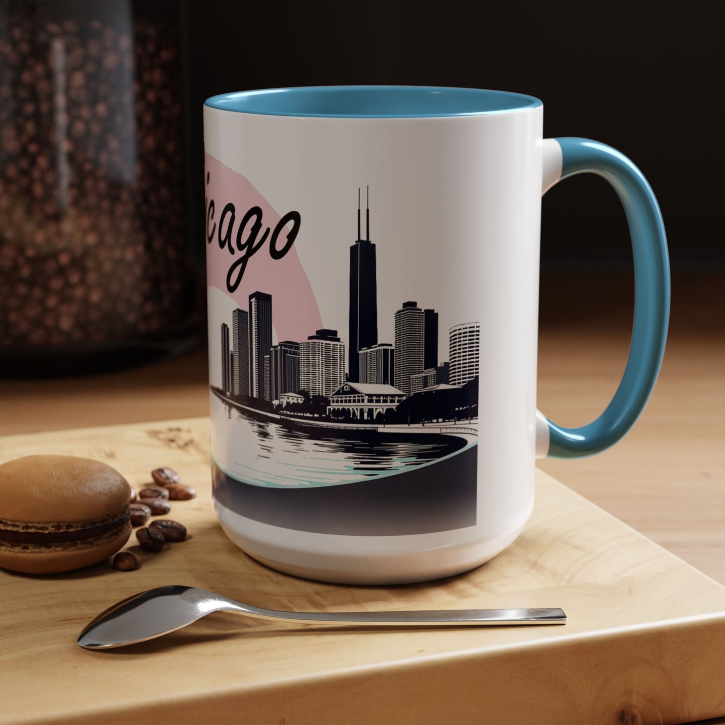 Elegant Chicago Skyline Accent Coffee Mug
