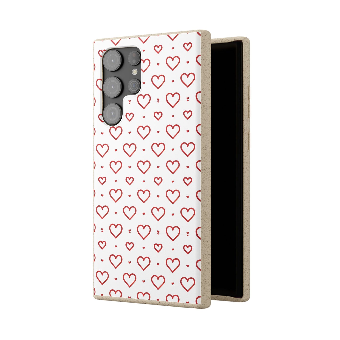 Red Hearts Print MagSafe Biodegradable Phone Case