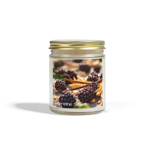 Blackberry + Vanilla Scented Coconut Apricot Wax Candle