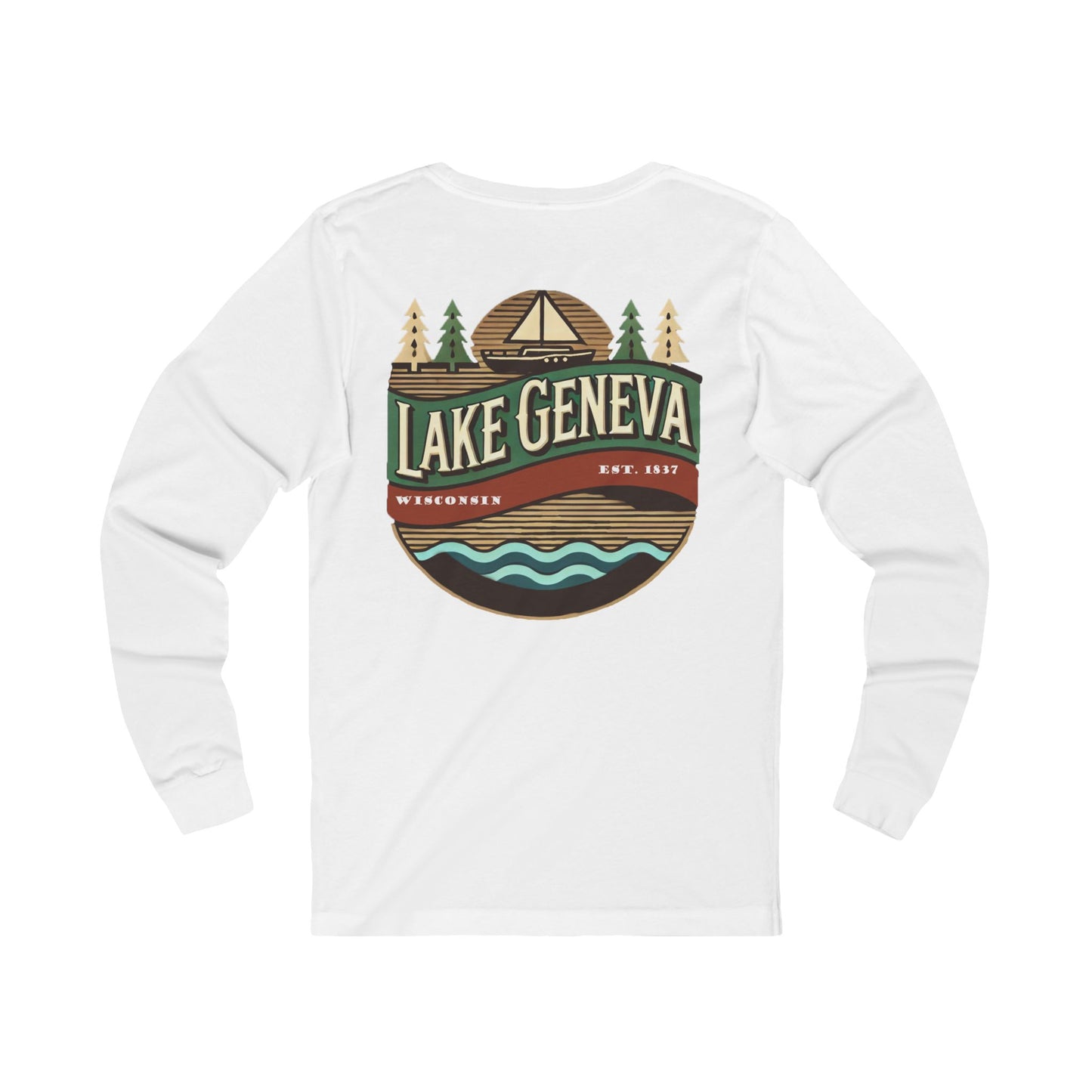 Retro Lake Geneva Unisex Jersey Long Sleeve Tee
