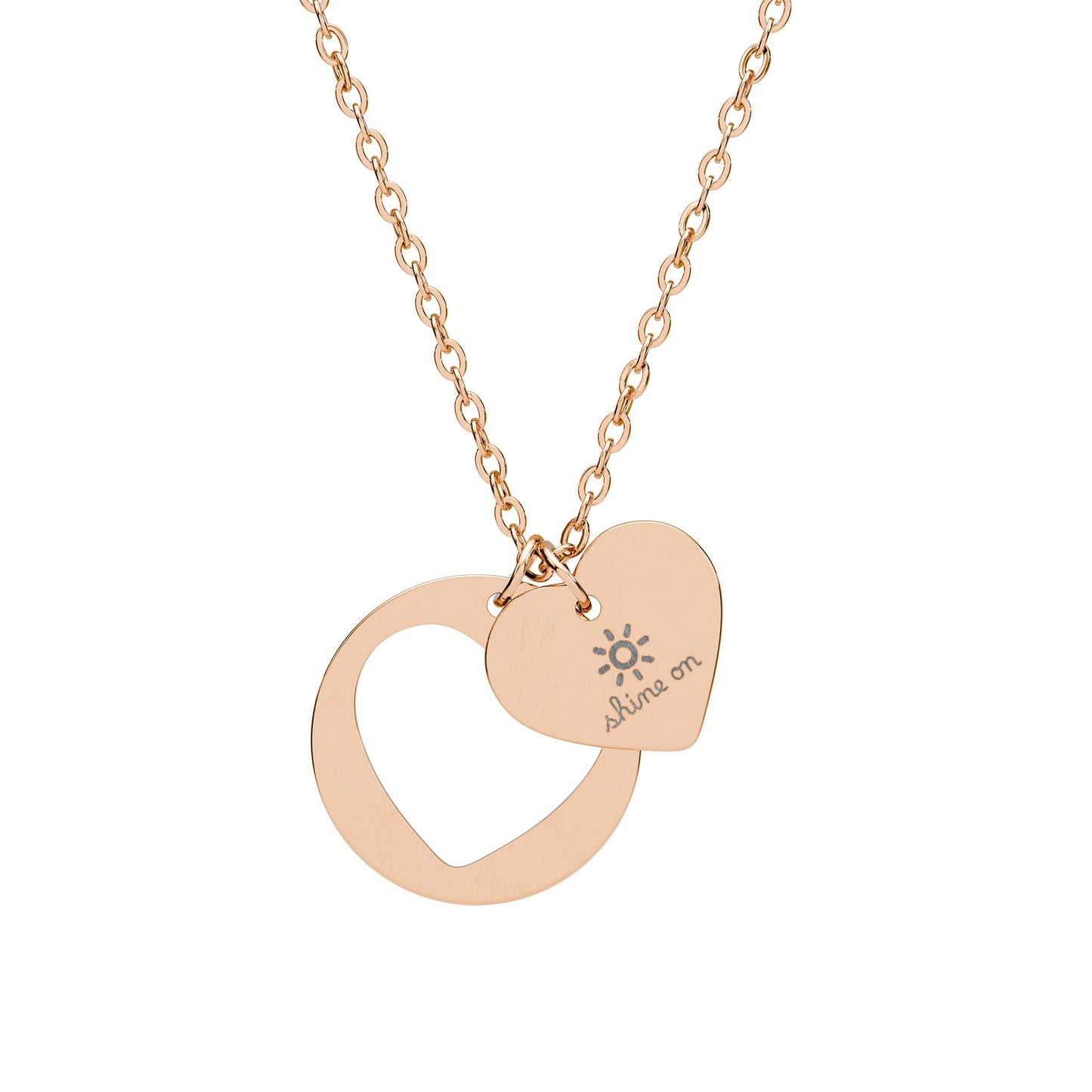 Shine On — Engraved Heart Cutout Necklace