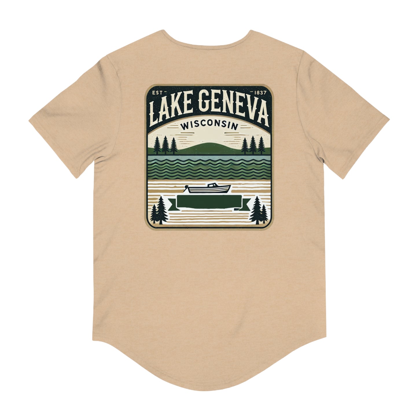 Vintage Lake Geneva Men's Jersey Curved Hem Tee