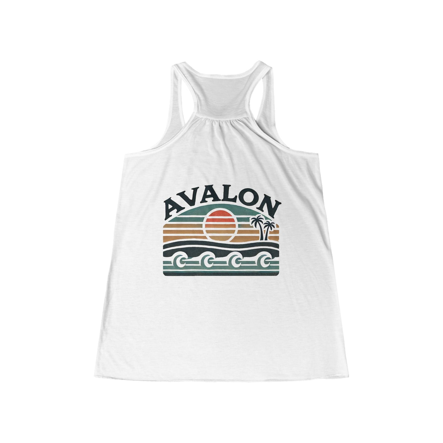 Retro Avalon Sunset Women's Flowy Racerback Tank