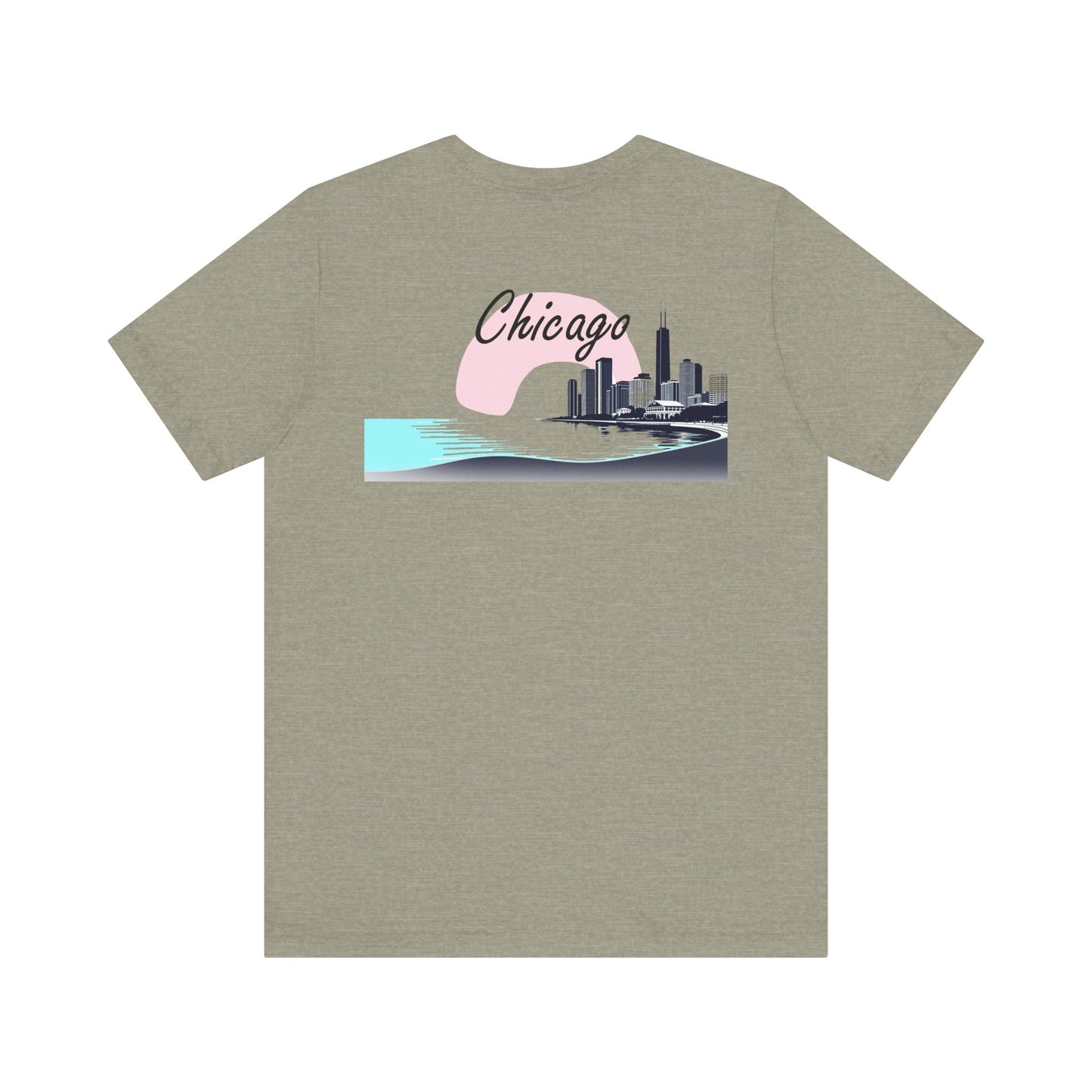 Elegant Chicago Skyline Unisex Jersey Short Sleeve Tee