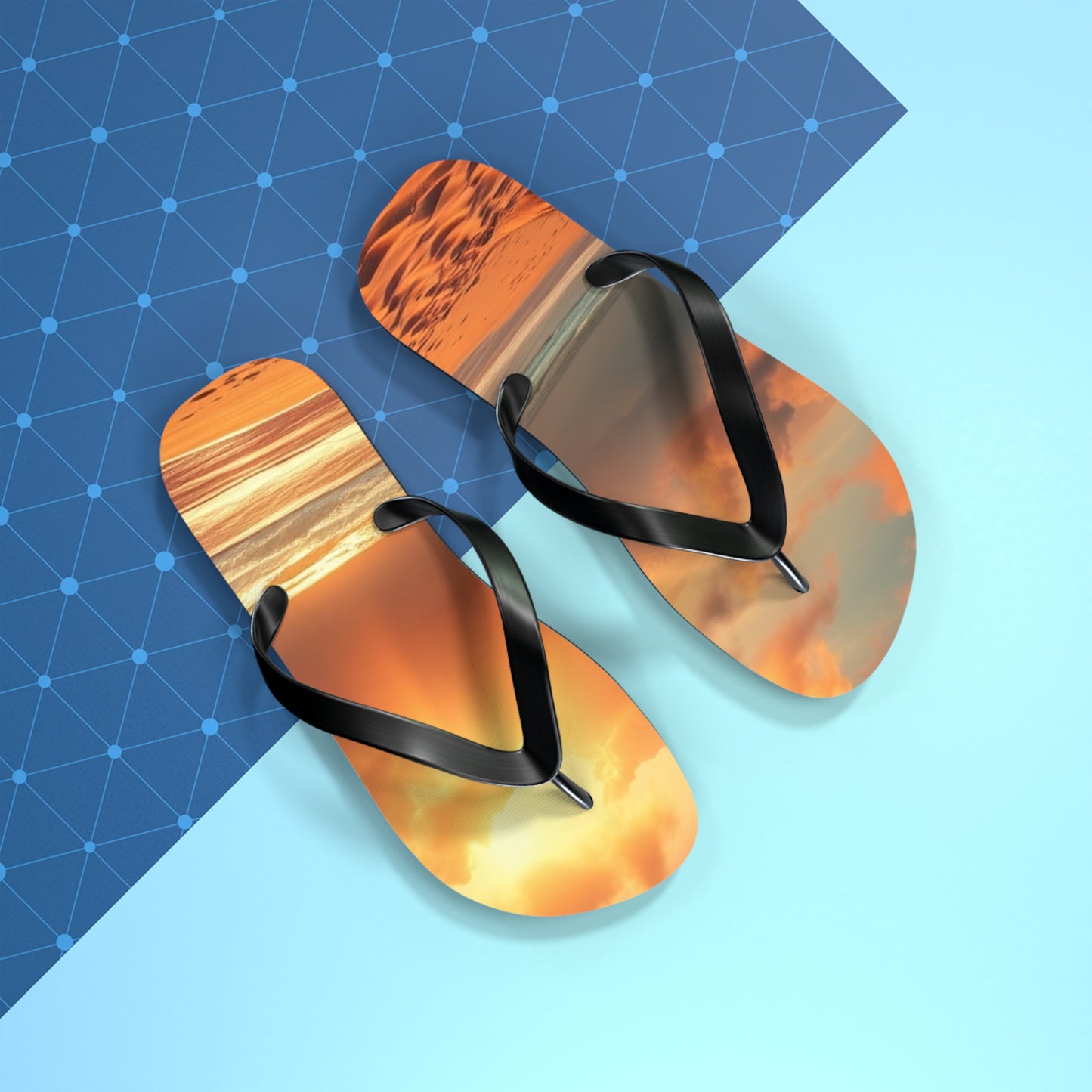 Sandy Beach Sunset Flip Flops